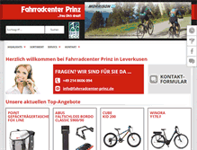 Tablet Screenshot of fahrradcenter-prinz.de